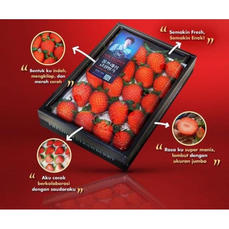 

buah strawberry gangchu import korea 450 gram
