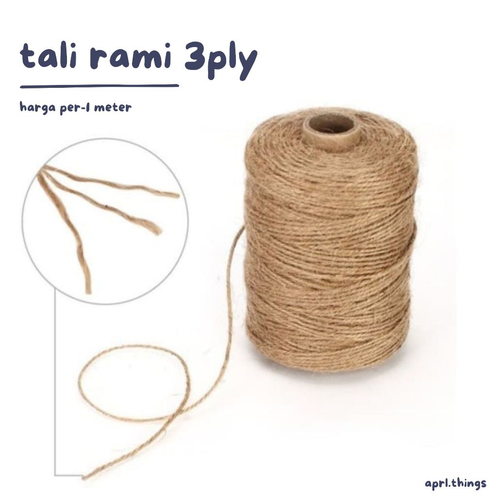 

[1meter] TALI RAMI 3ply / tali goni buket bunga rustic undangan craft kerajinan hampers coklat vintage hiasan roll foto dinding / aprl.things