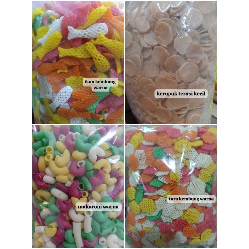 

• aneka macam kerupuk mentah 250 gr, 500 gr dan 1000 gr