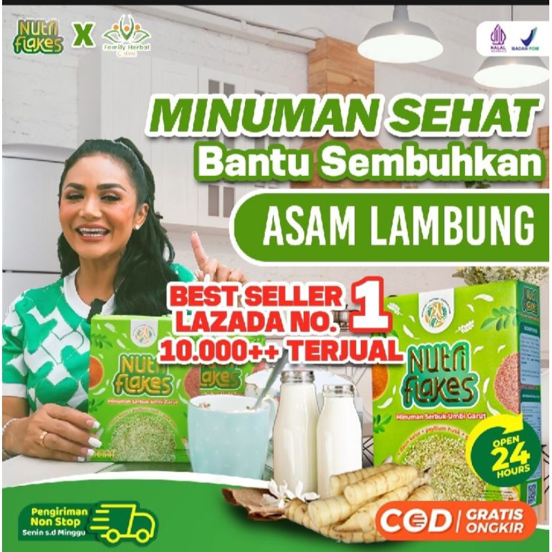 

Nutriflakes paket 1 box bantu atasi masalah asam lambung,mag dan lain lain dengan mengonsumsinya secara teratur.