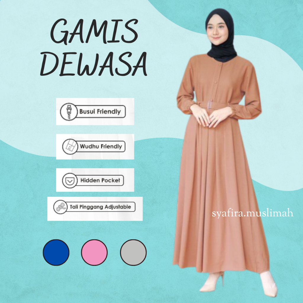 Gamis Dewasa Terbaru 2024 untuk Lebaran dan Kondangan 2023 Drees Wanita Bisa Untuk Busui Bahan Moscr