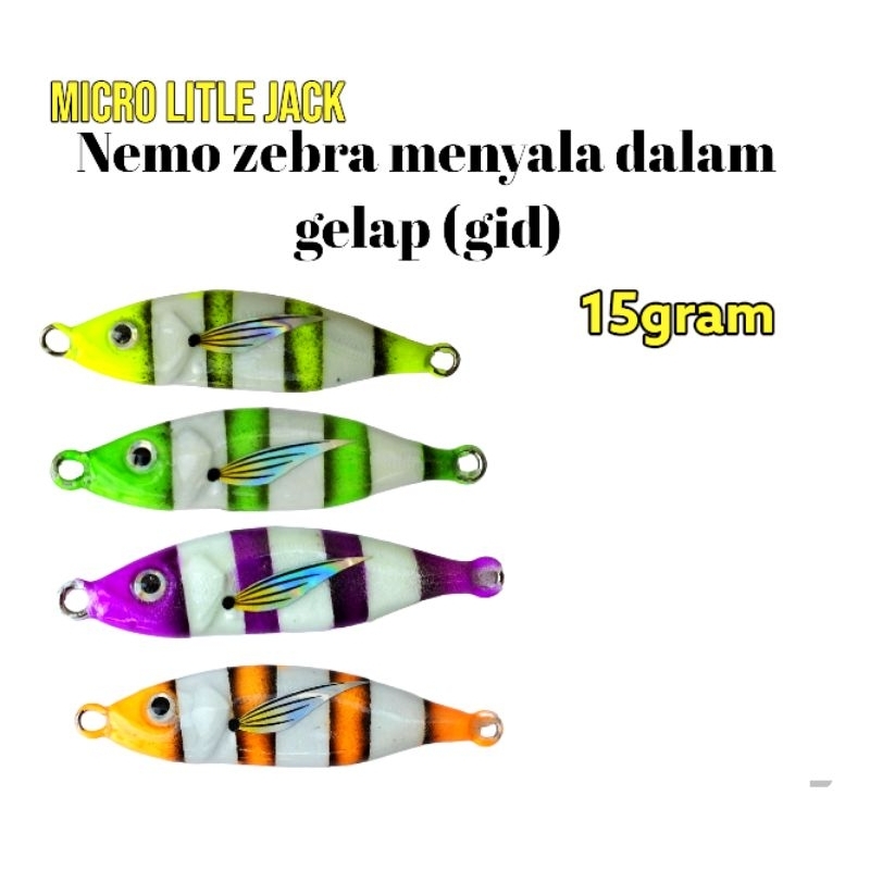 umpan jig nemo 15g 20g 10g umpan kiler casting umpan jig micro jih umpan laut micro jig menyala gela