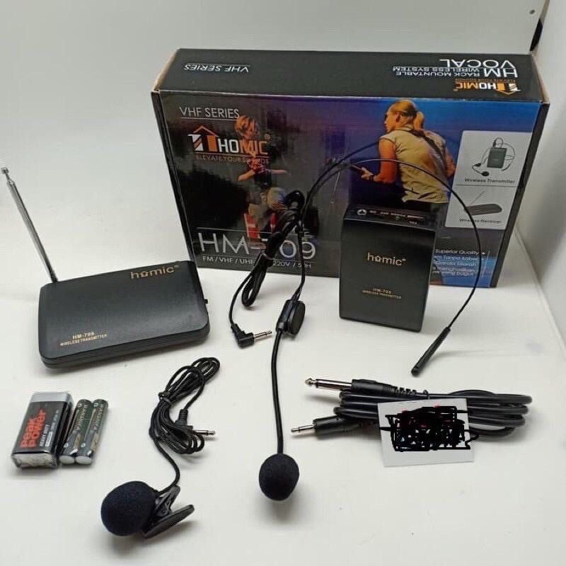 mic wireless bando imam + jepit / mic senam /mic imam masjid homic 709