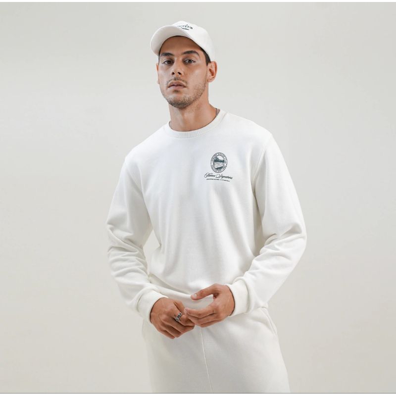 CELCIUS SWEATER CREWNECK NATIVE WHITE / SWEATER KEREN / SWEATER BRANDED