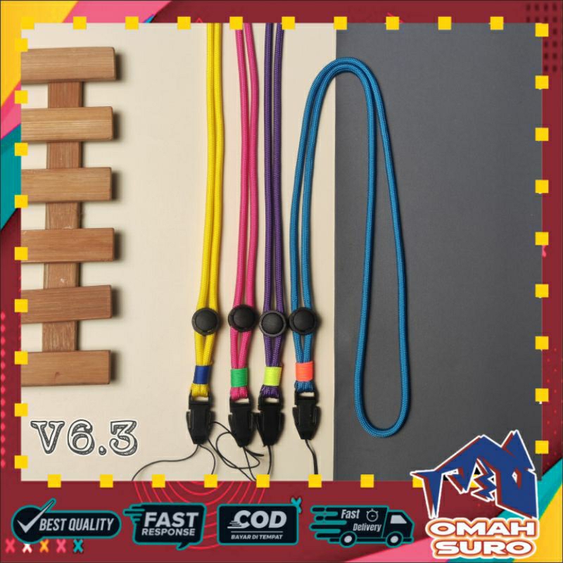 V6.3 LANYARD TALI PARACORD/KALUNG/GANTUNGAN HP/ID CARD/NAME TAG/KAMERA
