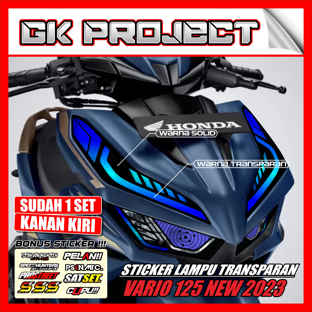 Stiker Lampu VARIO 2023 | Stiker Variasi Lampu Alis Motor Honda VARIO 125 & 150 NEW 2023 | Stiker Al