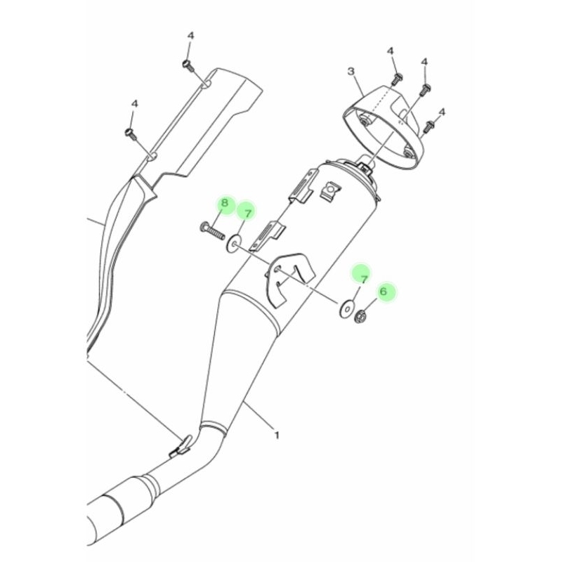 BAUT KNALPOT SET RING + MUR YAMAHA R15 V3 VVA ORIGINAL YGP