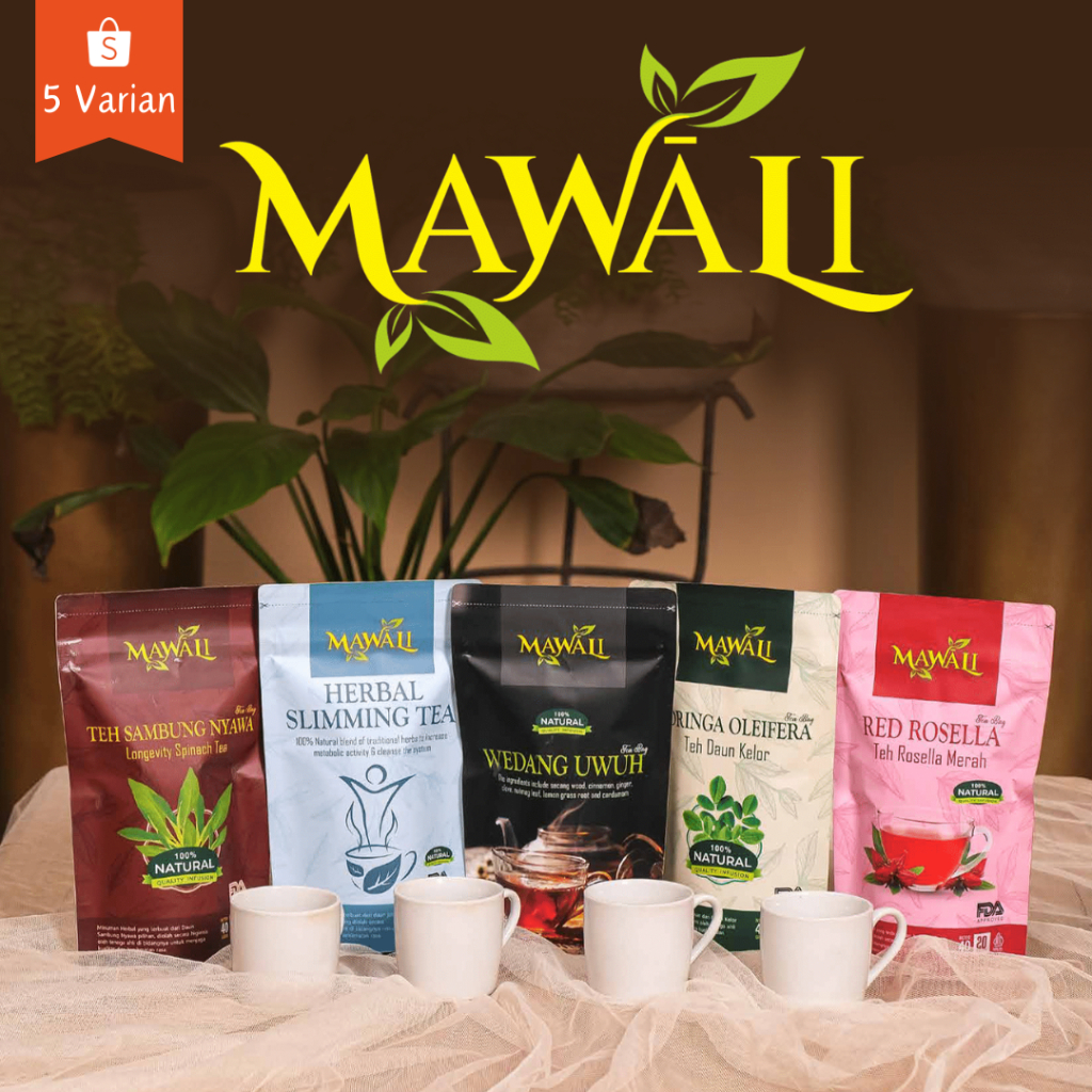 

MAWALI - 5 Varian Teh Herbal | Teh Herbal Sambung Nyawa | Teh Herbal Daun Kelor | Teh Herbal Slimming Tea | Teh Herbal Wedang Uwuh | Teh Herbal Red Rosella | Teh Herbal 100% Organik | Isi 20 Tea Bag - BPOM - CPOTB - SNI - ISO - FDA - HALAL