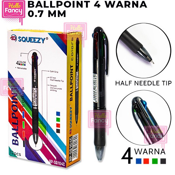 

Serba murah Ballpint 4 Warna Squeezy Pulpen Warna BPSQ14 PAK RHK