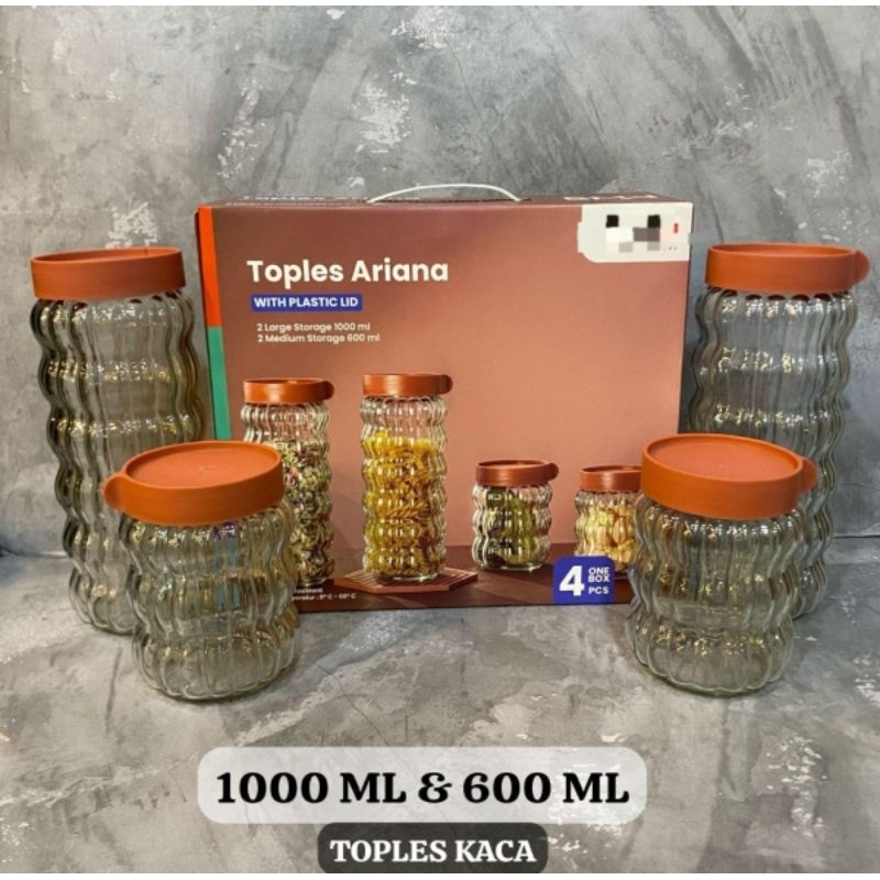 Toples Kaca Tutup Ulir ARIANA SET