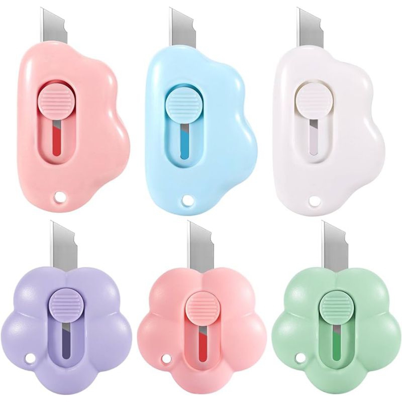 

Pemotong Kotak Lucu 6 Buah Pisau Utilitas Mini Pemotong Kotak Bunga Awan