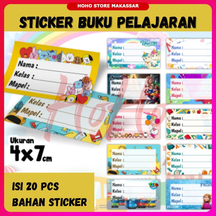 

Sticker Label Buku Mata Pelajaran Mapel Sekolah Motif Karakter Kartun Lucu - SMPL1