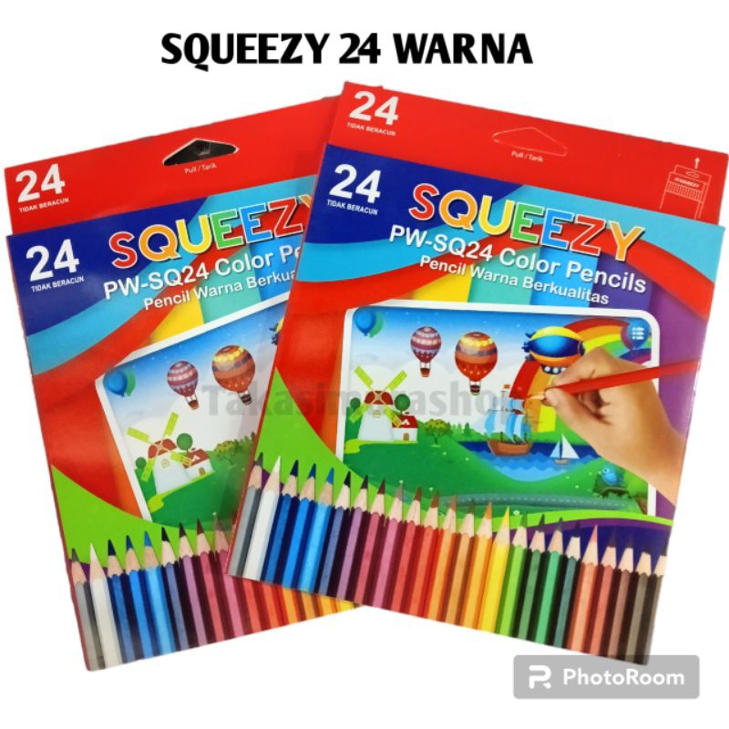 

Pensil Warna Squeezy 24 Warna Murah