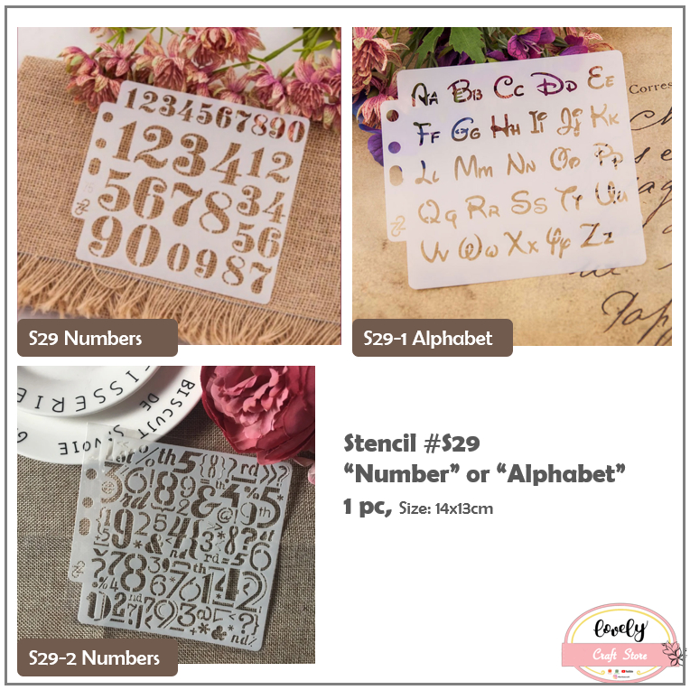 

LovelyCraftStore | S29 plastic stencil cetakan stensil lukis, craft, kue cake, scrapbook - plastik stensil Nomor
