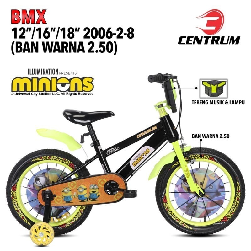 SEPEDA ANAK LAKI BMX CENTRUM 2006 2 8 BAN WARNA 2.50 12 16 18 INCH