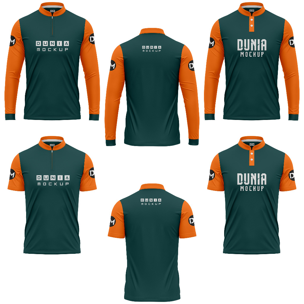 Mockup Jersey Kerah Zip Sanghai - CDR