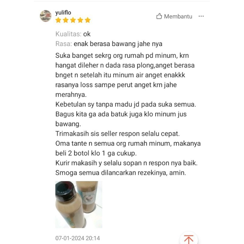 

RB 500ml Bawang Putih Tunggal + Jahe Merah + Lemon + Madu Hutan + Cuka Apel, HALAL