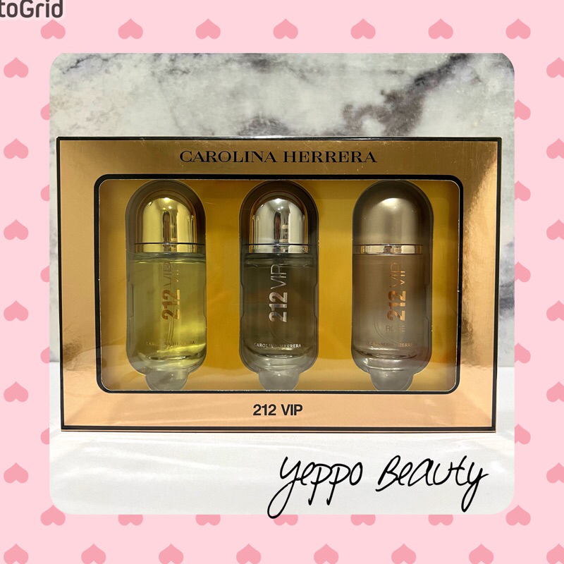 CH 212 Parfume Wanita Gift set 30ml isi 3pc Box Gold | Rose Silver Gold