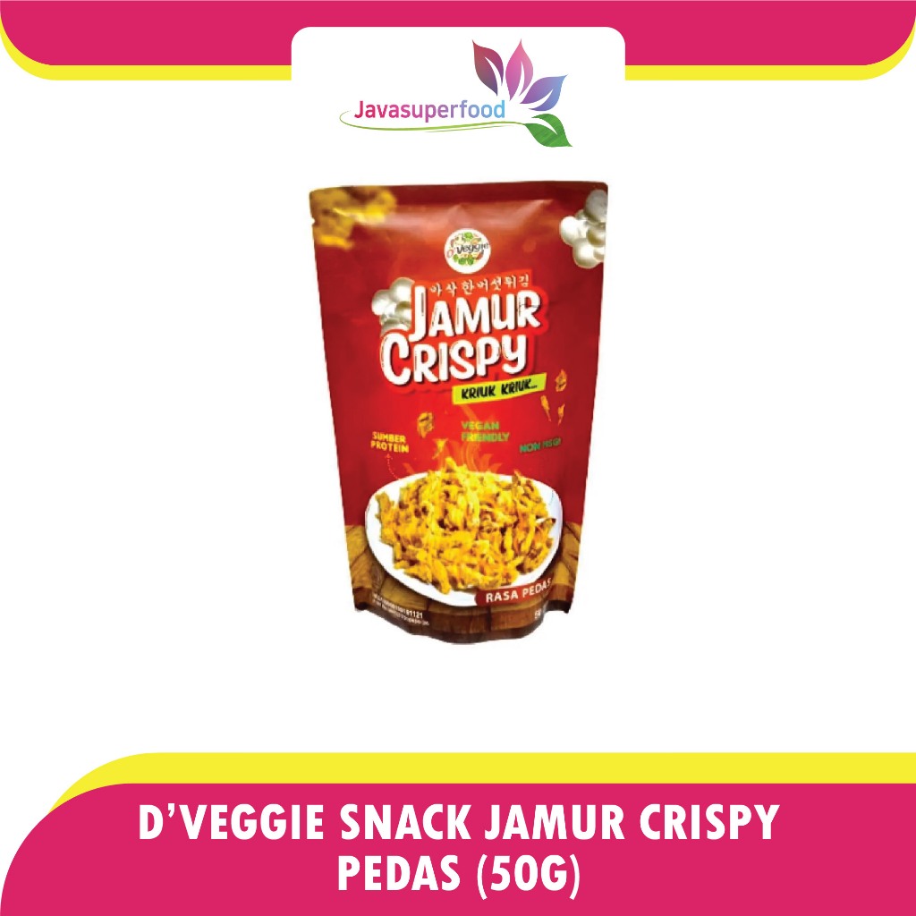 

D'Veggie Jamur Crispy 50gr VEGAN Friendly Non MSG Camilan Instant Vege