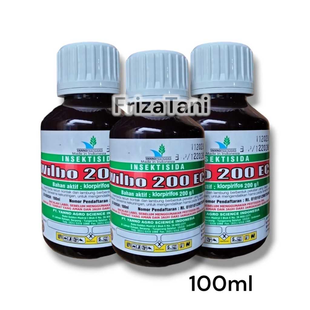 Wilbo 200EC 100ml Insektisida Klorpirifos 200g/l Mengendalikan Hama Ulat Grayak Yanno Agro Ronsha