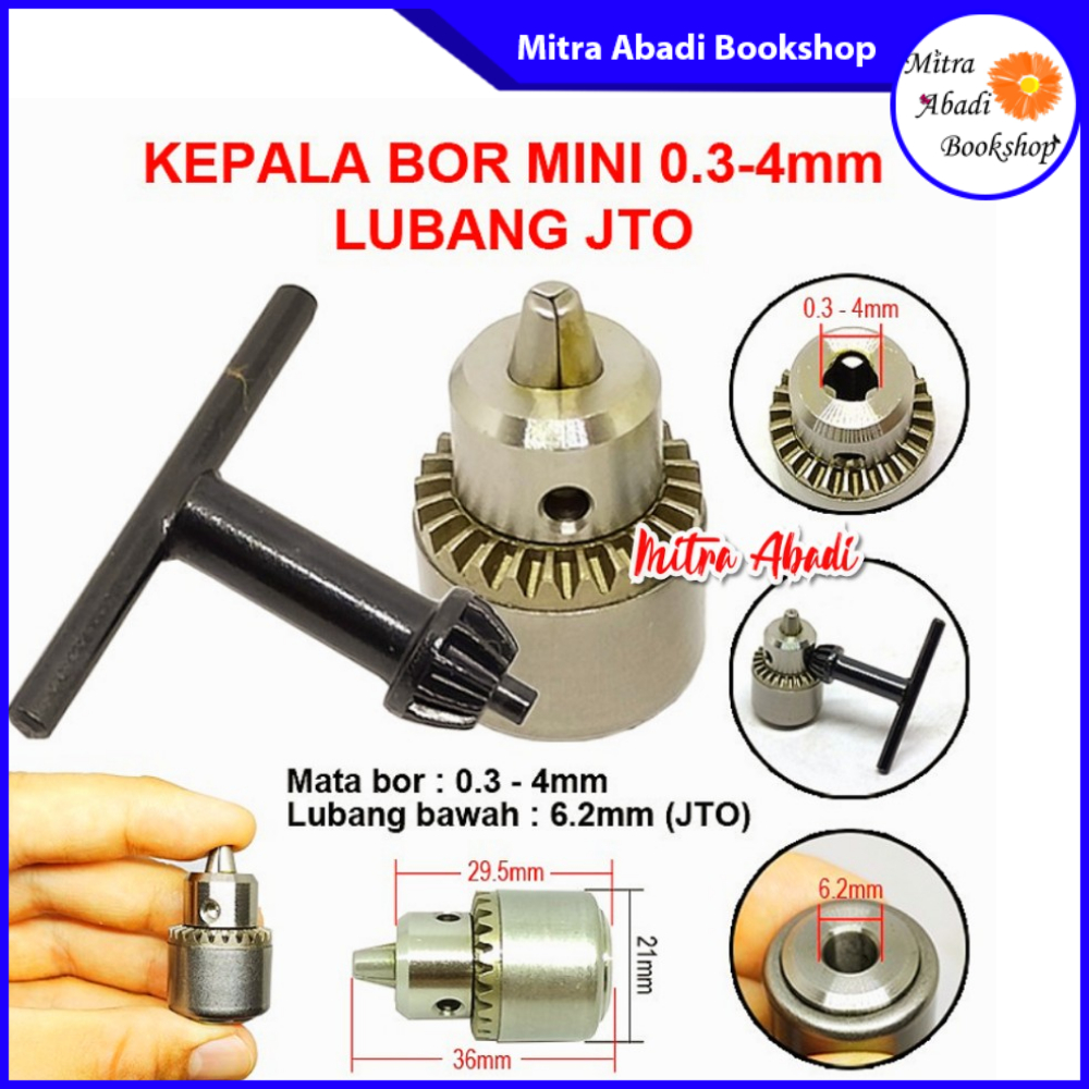KEPALA BOR KECIL Lubang JTO 0.3 - 4 mm Mini Drill Chuck JTO Fit
