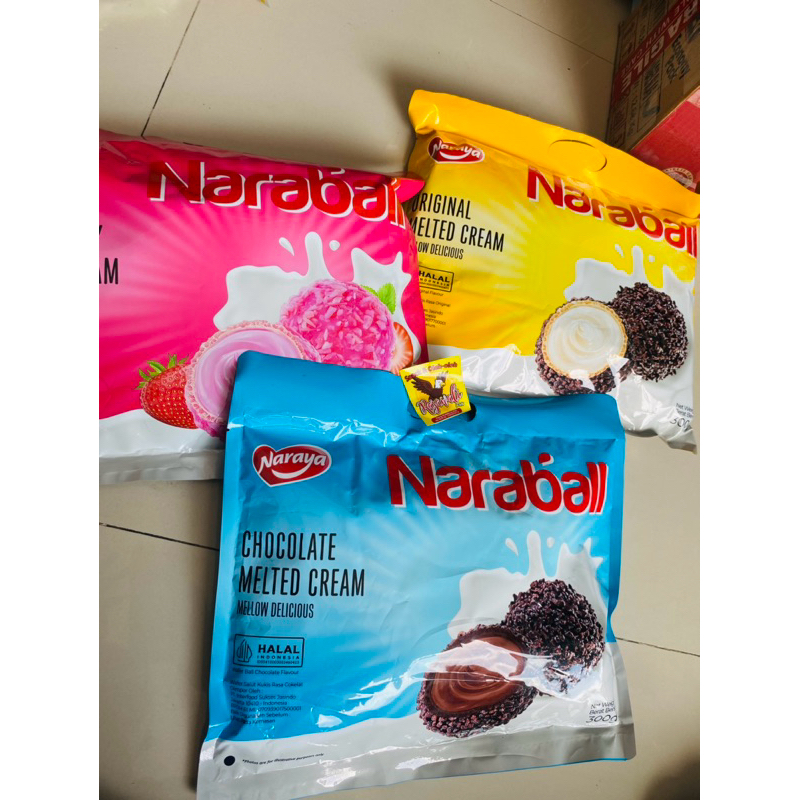 

NARABALL Wafer Bola Coklat Bag 300gr 25pcs Roka Coklat Lebaran Strawberry Coklat Vanilla NARAYA