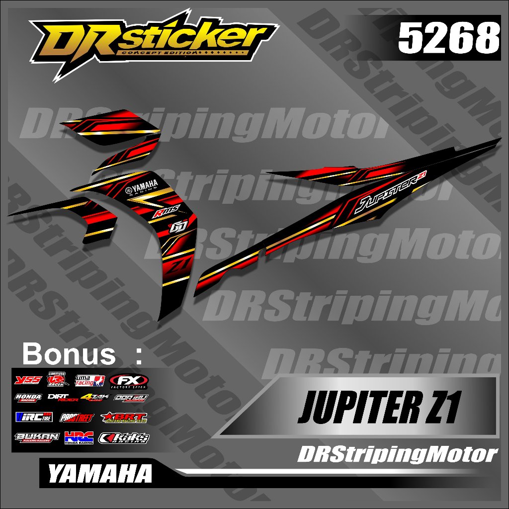STIKER MOTOR JUPITER Z1 VARIASI LIST STRIPING YAMAHA JUPITER Z1 DESAIN RC