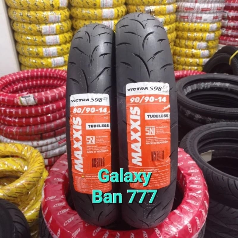 Sepasang Ban Maxxis 80/90-14 & 90/90-14 Victra Tubeless