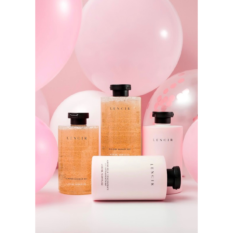 ((READY STOCK)) LENCIR - Body Wash Almond Gel - Body Lotion 535ml Almond Milk Concentrate