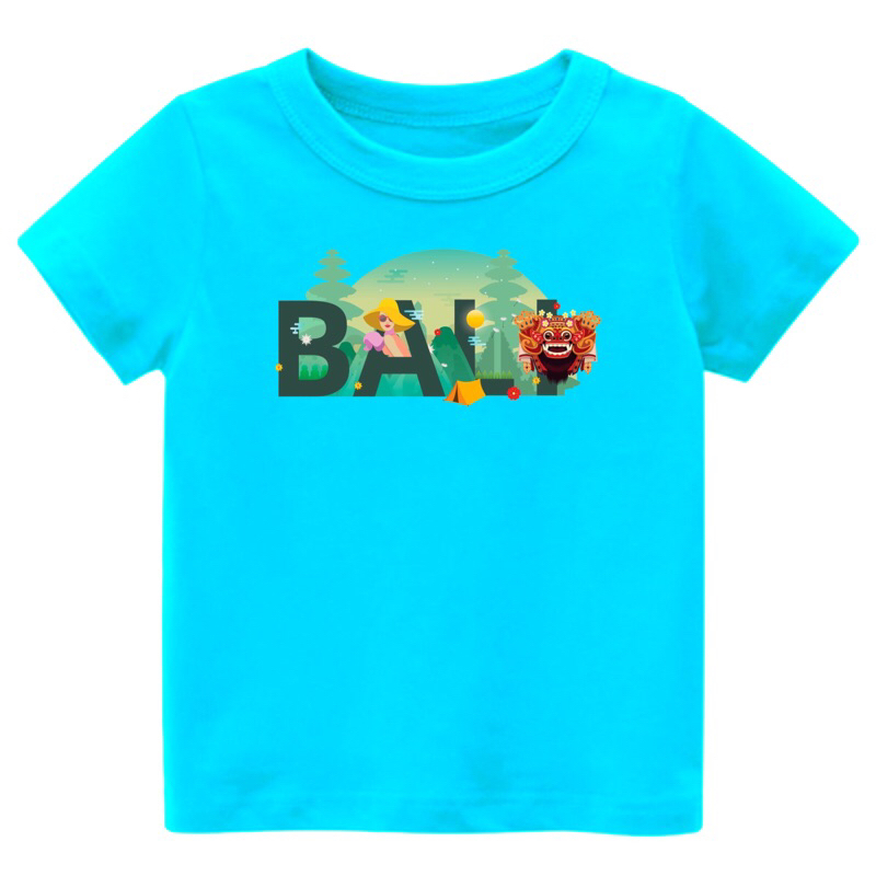 KAOS OBLONG ANAK KATUNCOMBED SABLON DTF GAMBAR TULISAN BALI BARONG