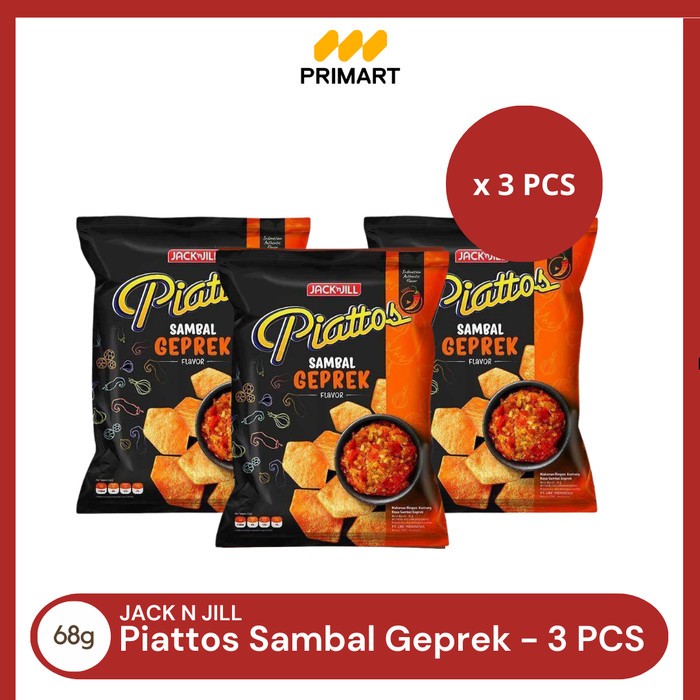 

Piattos Sambal Geprek Snack Keripik Kentang 68 gr - 3 Pcs