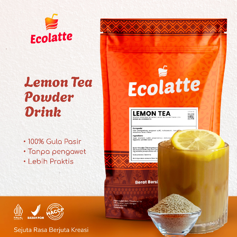 

ECOLATTE LEMON TEA POWDER DRINK 1KG USAHA MINUMAN UMKM