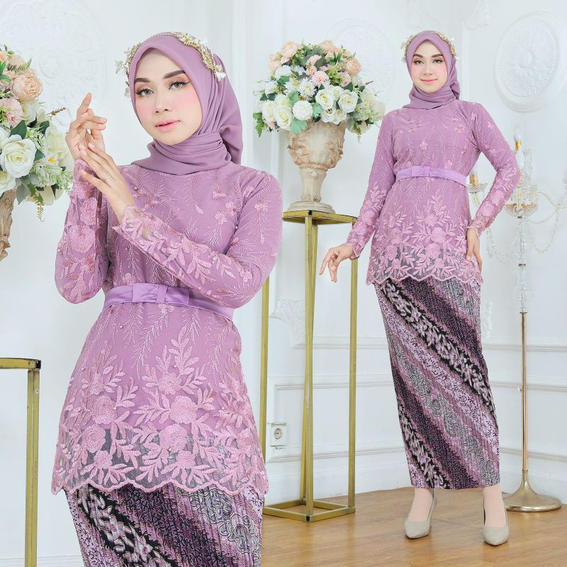 Setelan Kebaya Blouse Polos Cantika Tille Modern / Kebaya Wisuda kekinian / Kebaya lamaran / kebaya 
