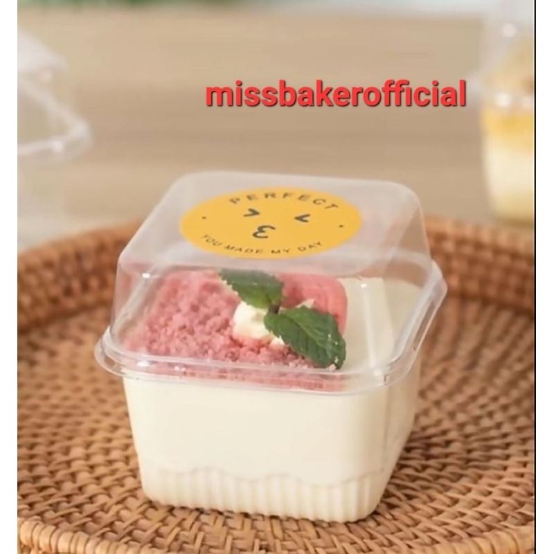 10pcs Mika puding persegi 250ml Korean dessert panacota cup square