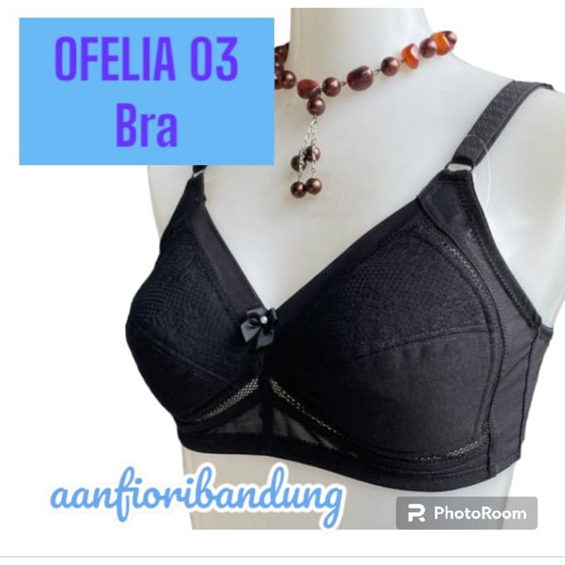 FIORI Bra OFELIA Ver 03 Black | Bra Tanpa Kawat Tanpa Busa Kait 2 | Untuk Payudara Kecil Sedang