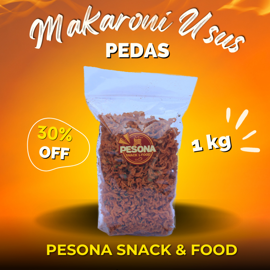 

[FLASHSALE] Makaroni Usus Pedas By Pesona Snack - 1Kg