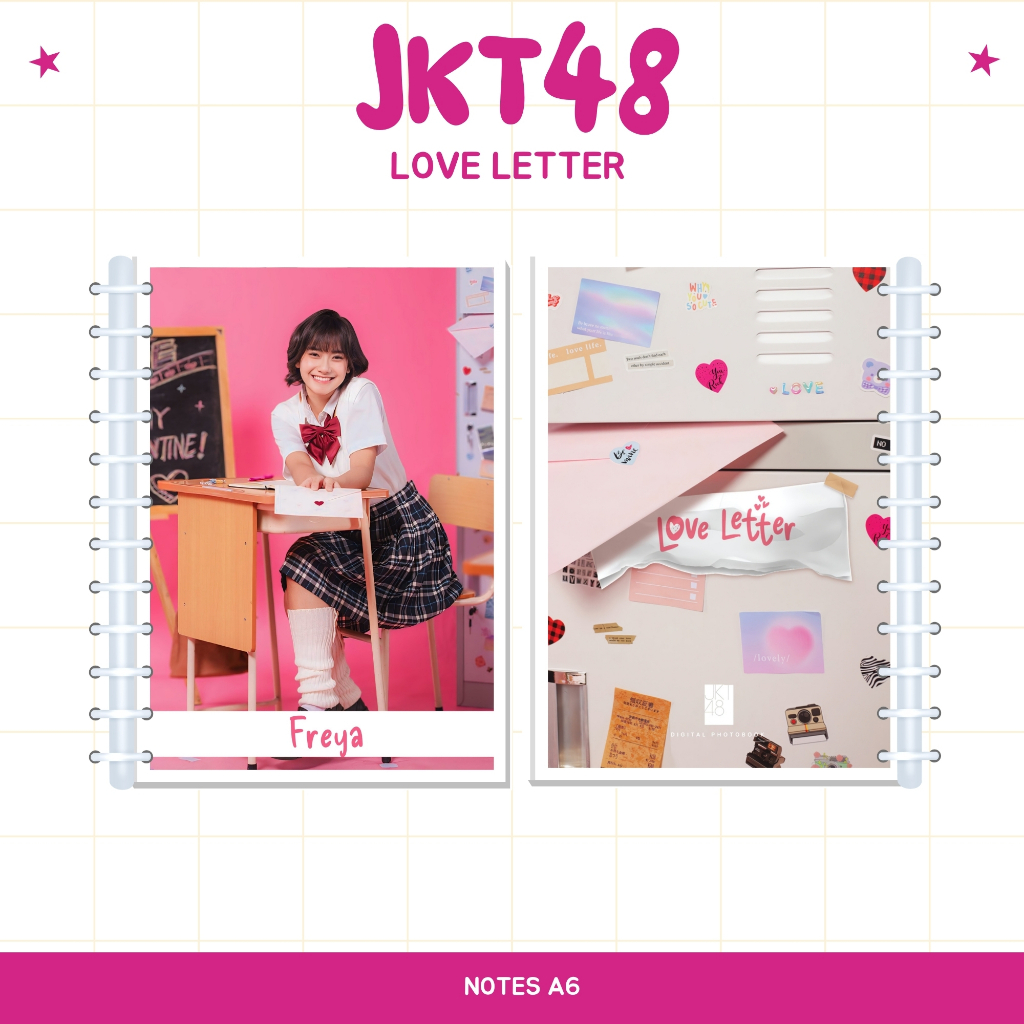 

A6 NOTES JKT48 LOVE LETTER (ISI 40 HVS + COVER LAMINASI 2 SISI) BUKU NOTE NOTEBOOK JPOP IDOL UNOFFICIAL ADEL ALYA AMANDA ANINDYA ASHEL CALLIE CATHY CHELSEA CHIKA CHIRSTY CYNTHIA DAISY DANELLA ELI ELIN ELLA FENI FIONY FLORA FREYA GENDIS READY STOCK !