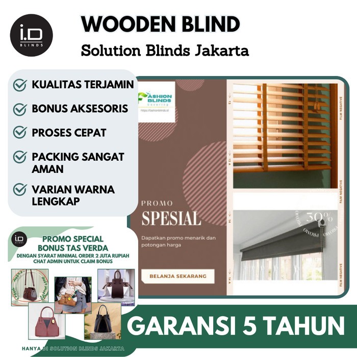 Wooden Blind Tirai Kayu Blind Gorden Roller Blind Premium Termurah