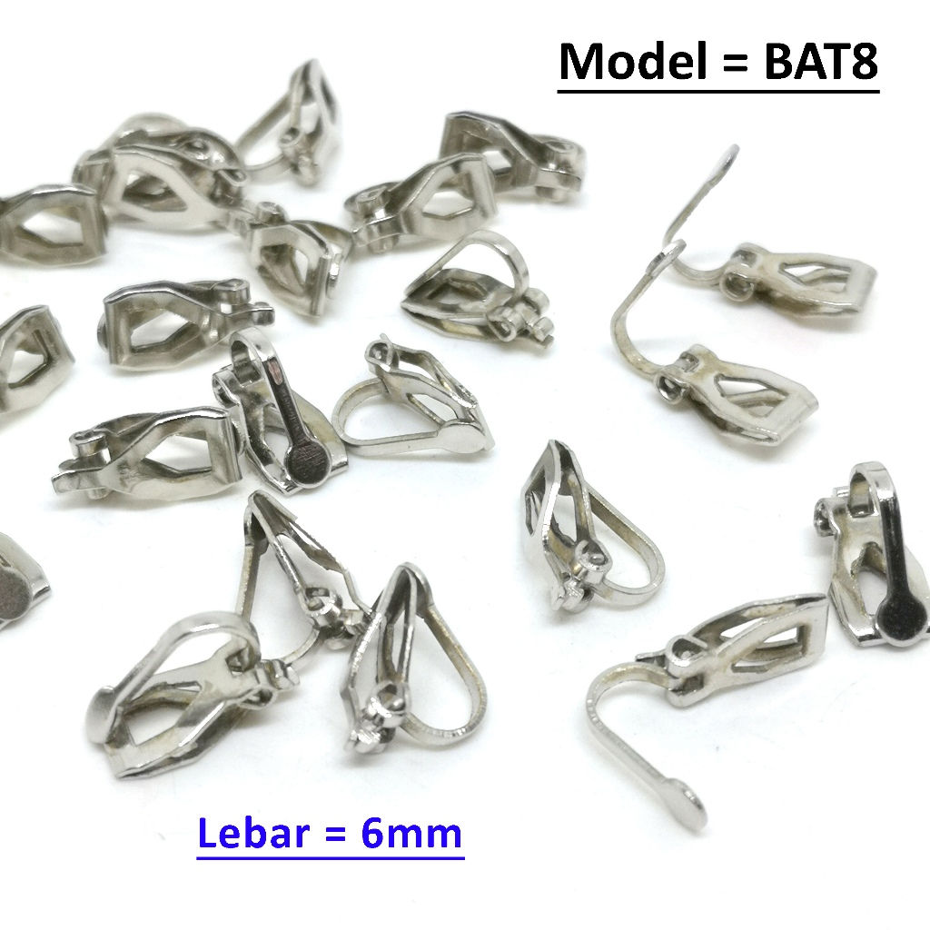 HARGA/12pasang, Bahan Anting Jepit Besi DIY Anting Jepit Hijab