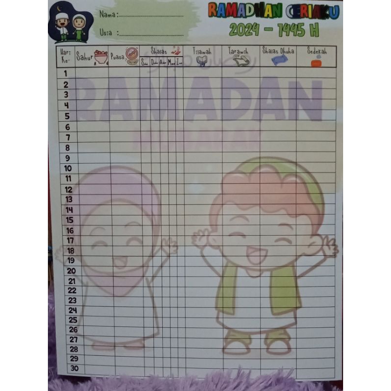

JURNAL RAMADHAN - Ceklis kegiatan ramadhan - ramadhan ceriaku