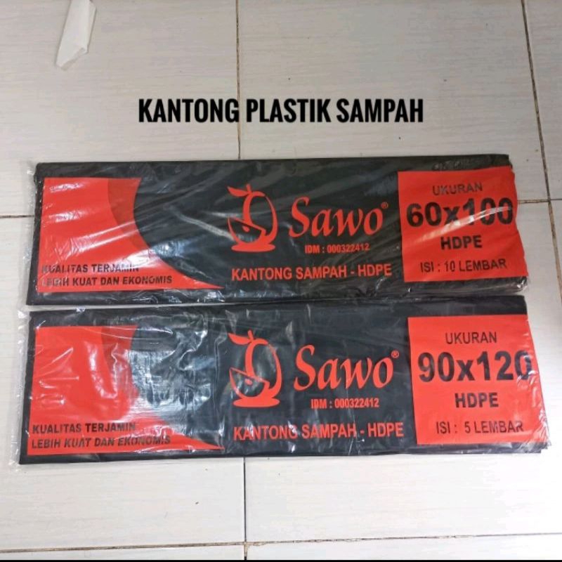 KANTONG PLASTIK SAMPAH HITAM UK 90X120/60X100, PLASTIK SAMPAH