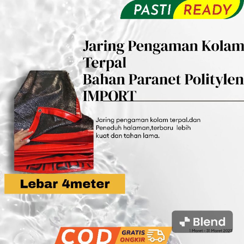 PARANET LIST TERPAL LEBAR 4METER SUDAH DIJAHIT KERAPATAN 75% 85% 90%