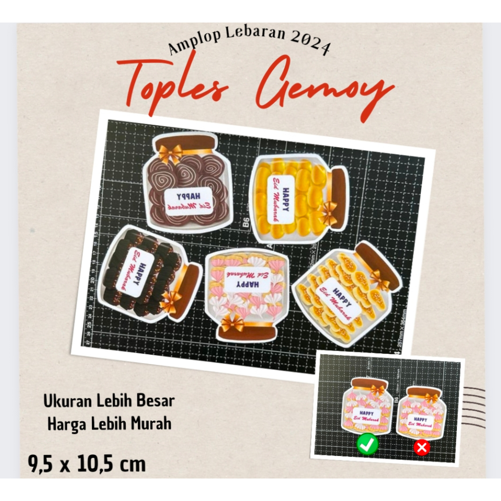 

Amplop 3D Toples Cookies Gemoy Isi 10 pcs