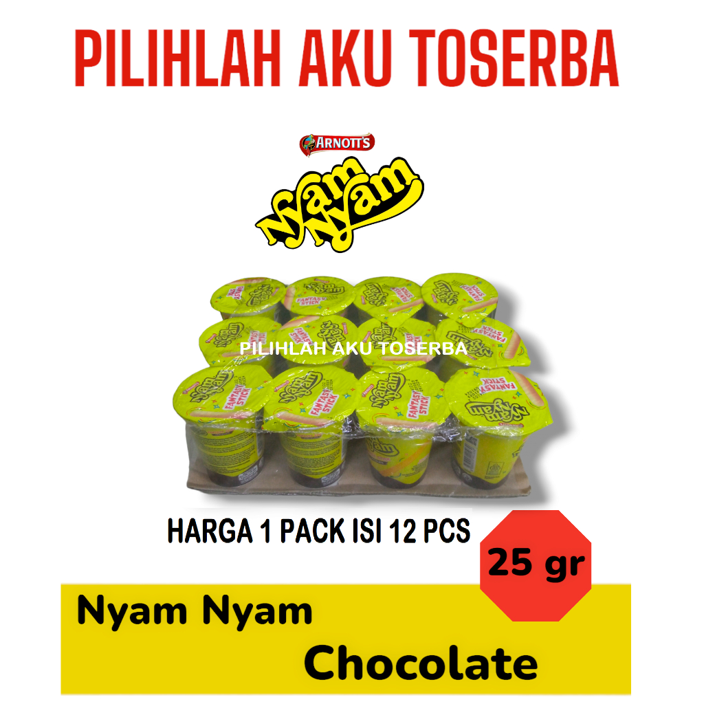 

Arnott's Nyam Nyam Fantasy Stick CHOCOLATE 25 gram - ( HARGA 12 PCS )