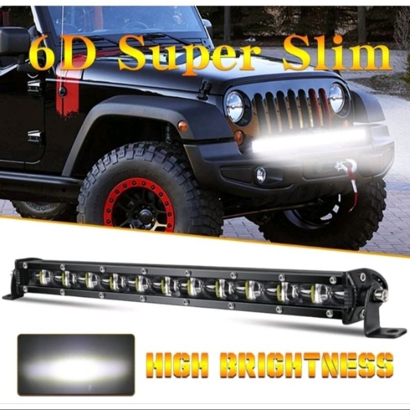 LAMPU LED BAR SLIM 6D AESLUX PREMIUM LED OFFROAD 4x4 COCOK BUAT LAMPU KABUT. 18.36.50.65.80.100.115