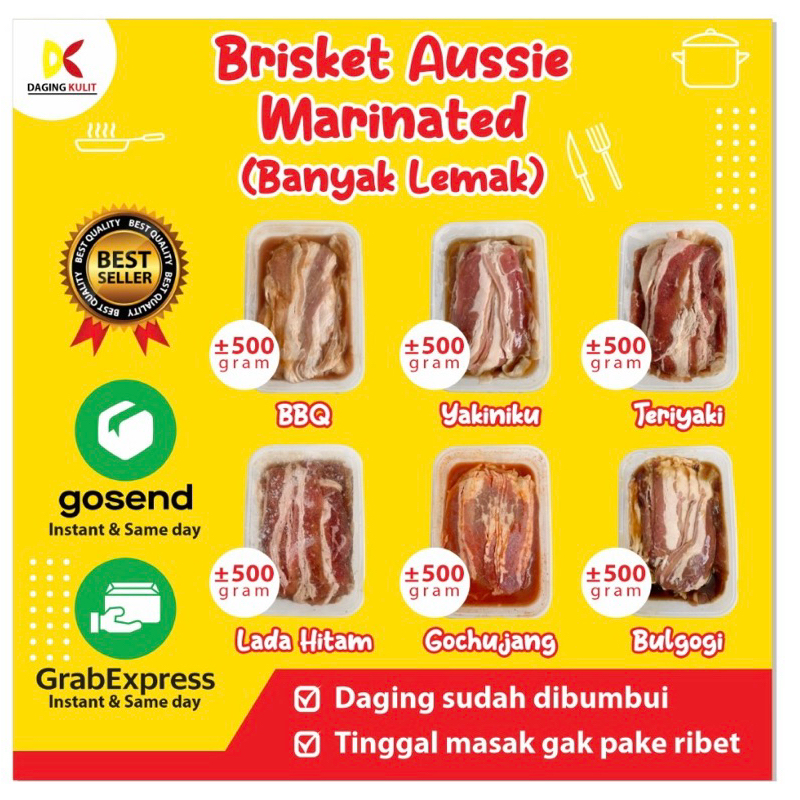 

JUN Brisket Aussie Marinasi Juicy Banyak Lemak