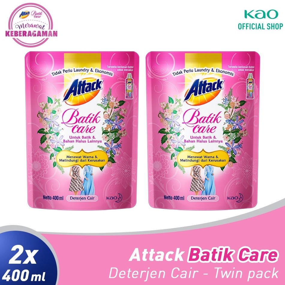 ART K28D Attack Deterjen Cair Batik Care Pouch 4ml Twin Pack  Sabun Cuci Baju  Detergen Pembersih Pa