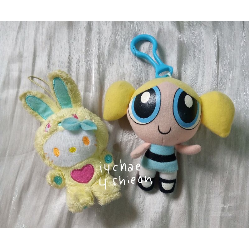 preloved ganci keychain plushie hello kitty bubble power puff girl ppf
