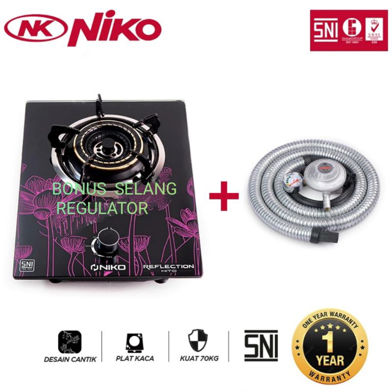 KOMPOR GAS NIKO KACA 1 TUNGKU HITO