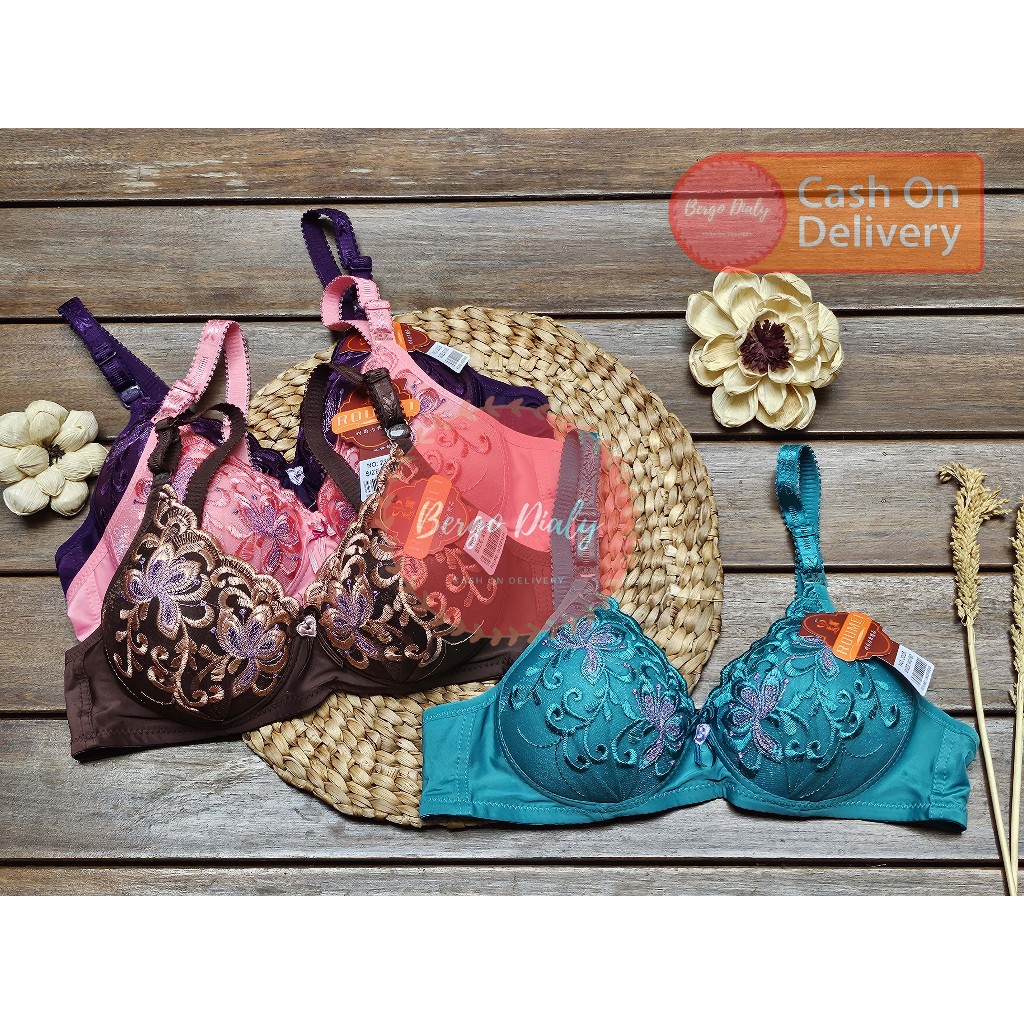(BD) bra bordir bunga bh busa tipis kait 2 size 34 - 40